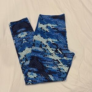 Aerie Blue and White Patterned Leggings